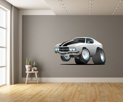 Car Art Chevelle Muscle Car Cartoon 2 Wall Decal