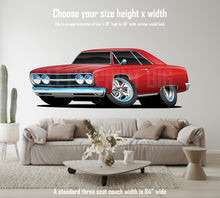 Car Art Chevelle Coupe Muscle Car Cartoon 4 Wall Decal