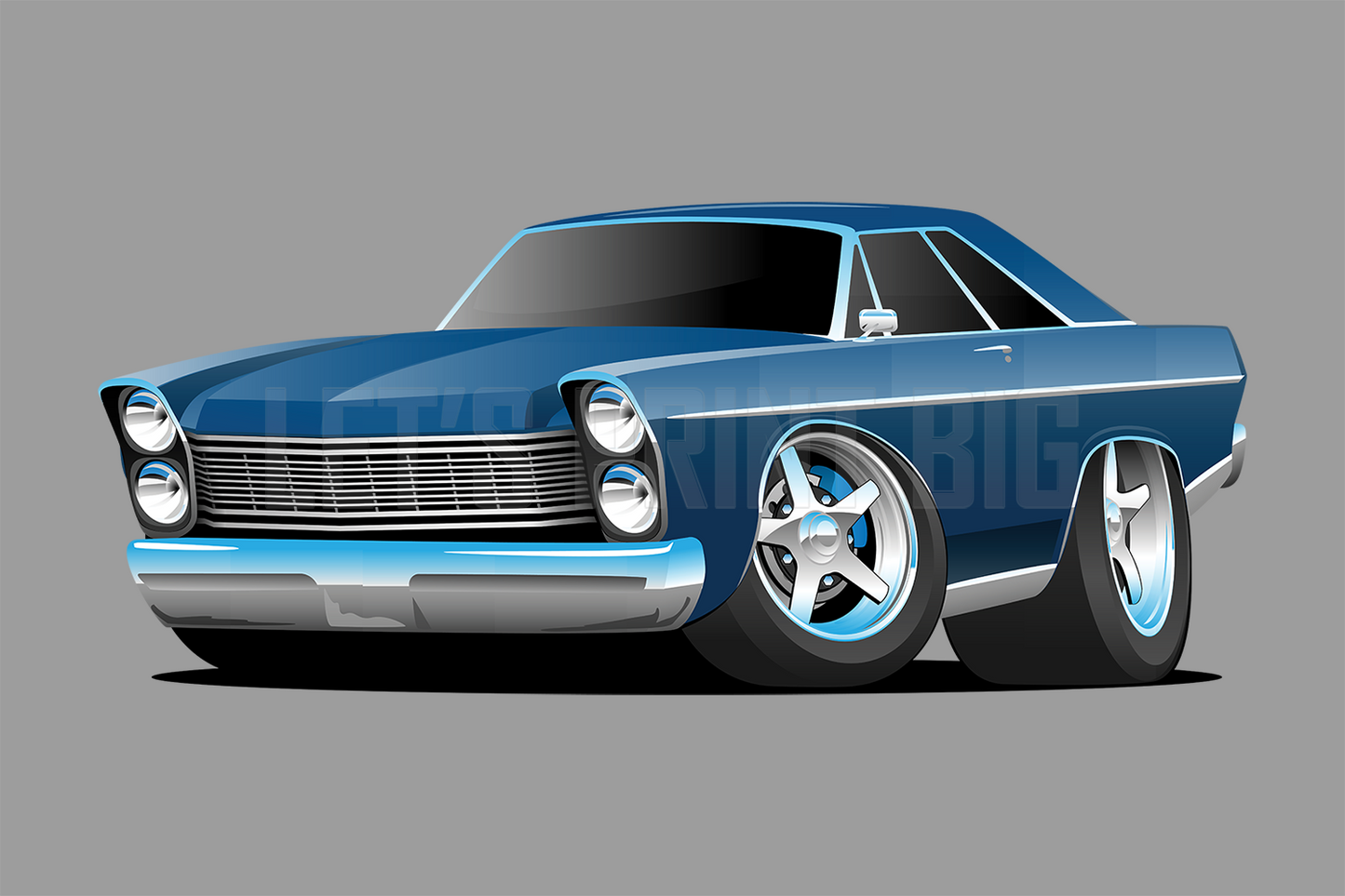 Car Art Muscle Car Cartoon 6 Wall Decal