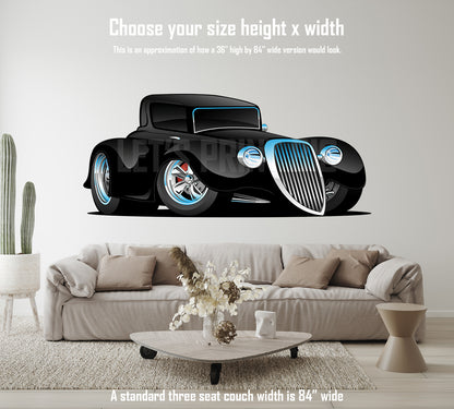 Car Art Muscle Car Cartoon 9 Classic Coupe Wall Decal