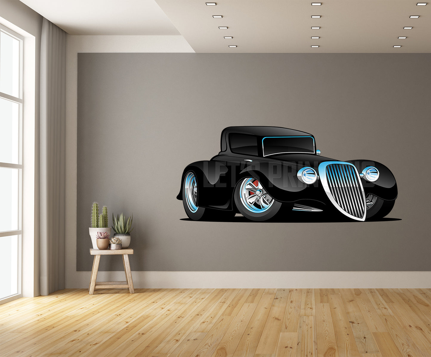 Car Art Muscle Car Cartoon 9 Classic Coupe Wall Decal