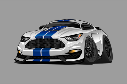 Car Art Mustang Warp Muscle Car WALL DECAL REMOVABLE REPOSITIONABLE