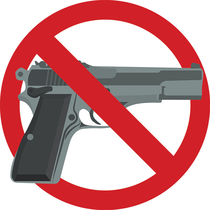 No Guns Allowed Decal - Precision Contour Cut - Multiple size choices