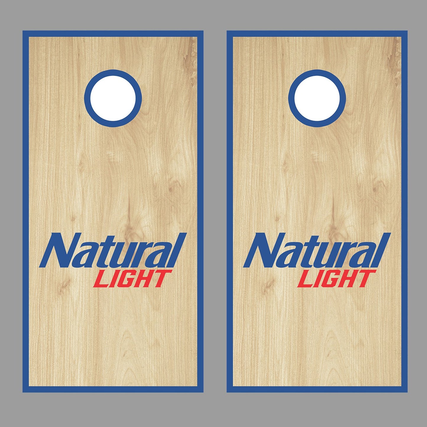 Natural Light Wood Design corn hole board decal wrap