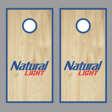 Natural Light Wood Design corn hole board decal wrap