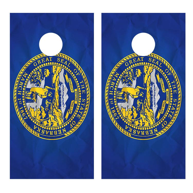 Flag of Nebraska Cornhole Board Decal Wraps