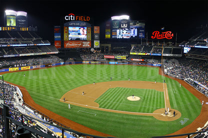 Citi Field Baseball Diamond Field at Night Custom Designed Wallpaper