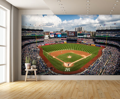 Yankees Wallpaper Stadium Baseball Diamond Field Mural extra room