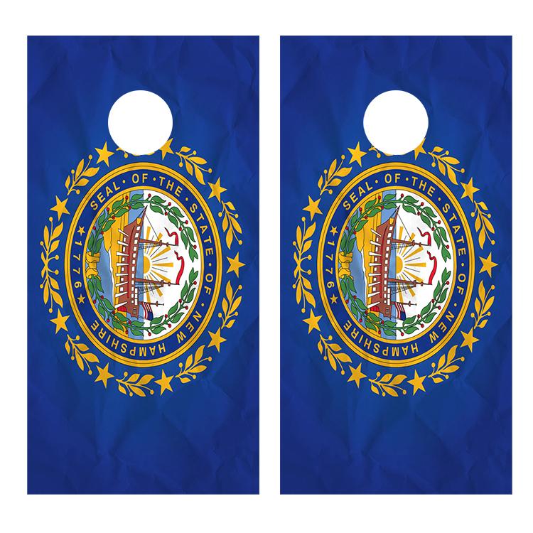 Flag of New Hampshire Cornhole Board Decal Wraps