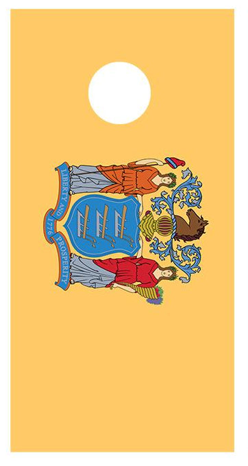 Flag of New Jersey Cornhole Board Decal Wraps