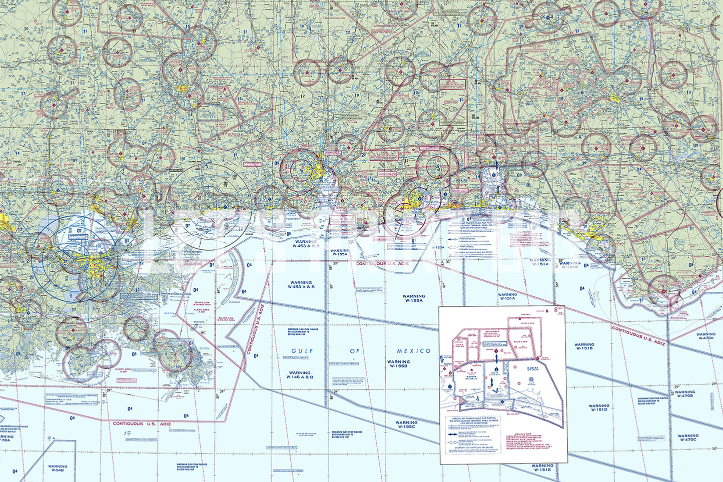 Aeronautical Chart New Orleans Wall Mural