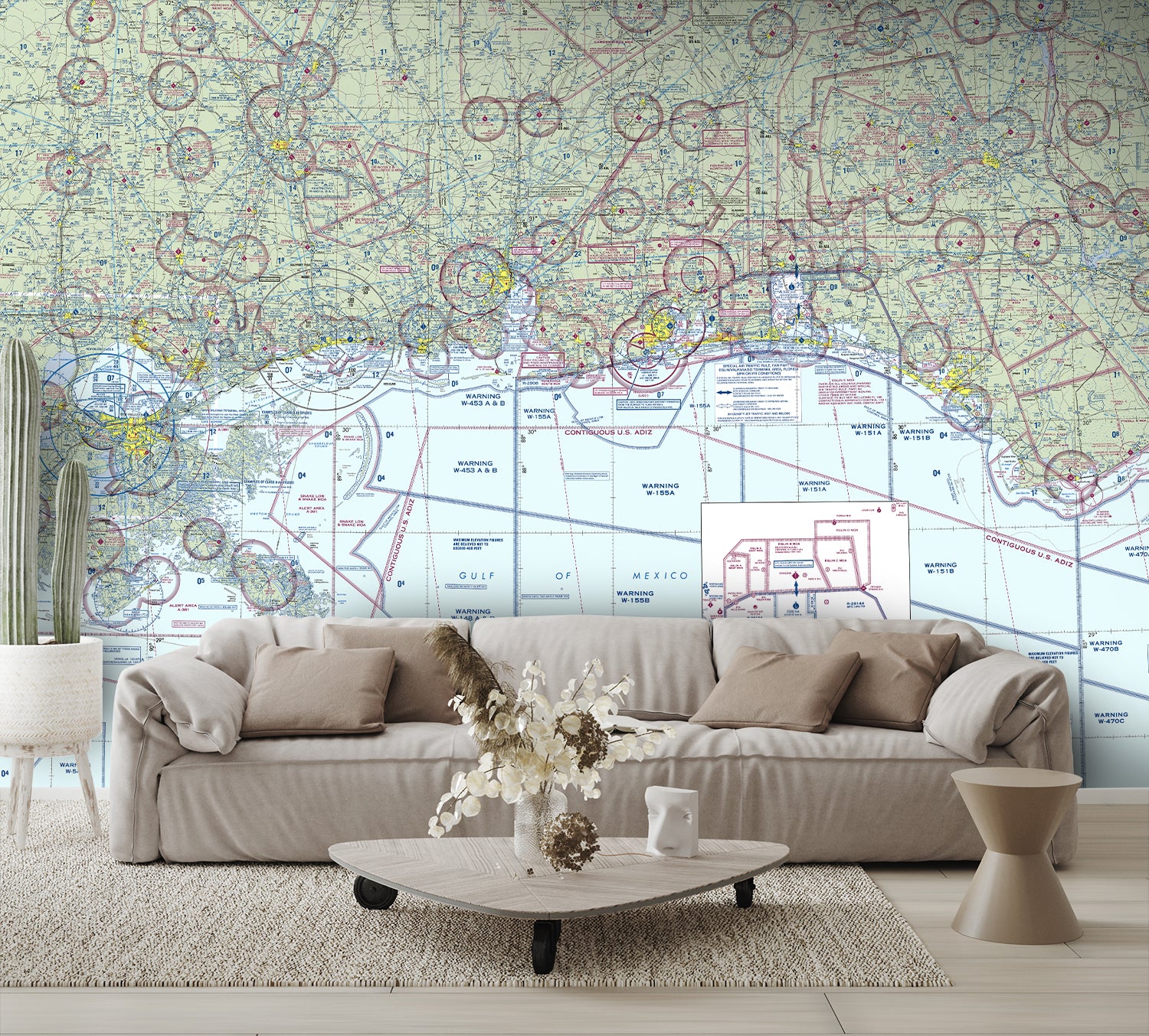 Aeronautical Chart New Orleans Wall Mural