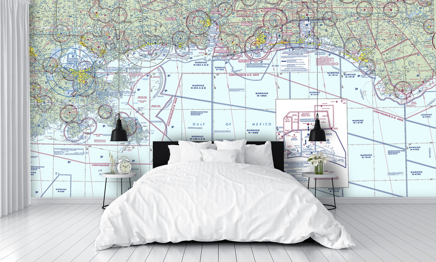 Aeronautical Chart New Orleans Wall Mural