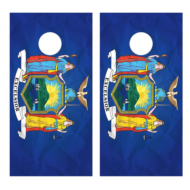 Flag of New York Cornhole Board Decal Wraps
