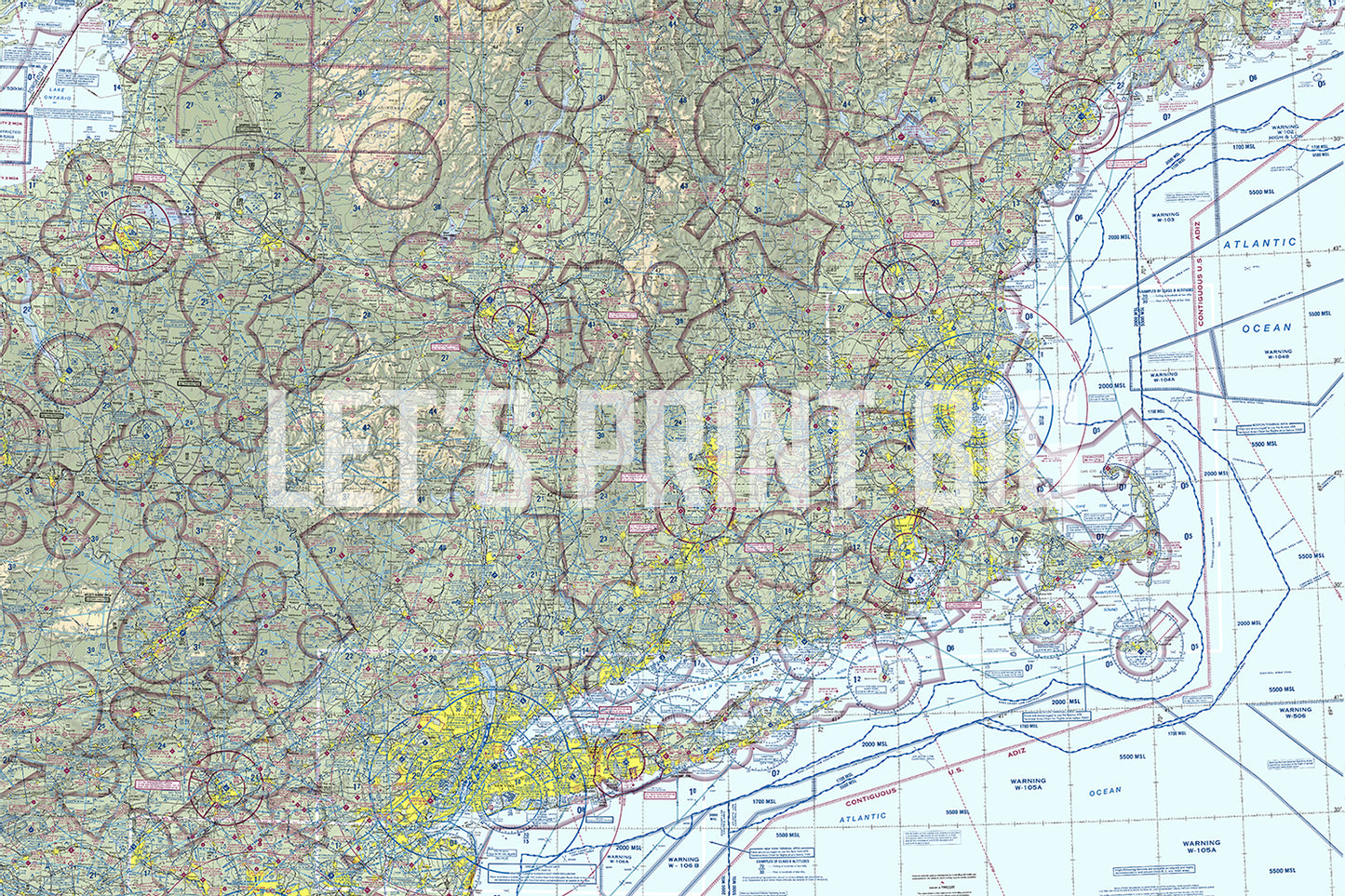 Aeronautical Chart New York Wall Mural