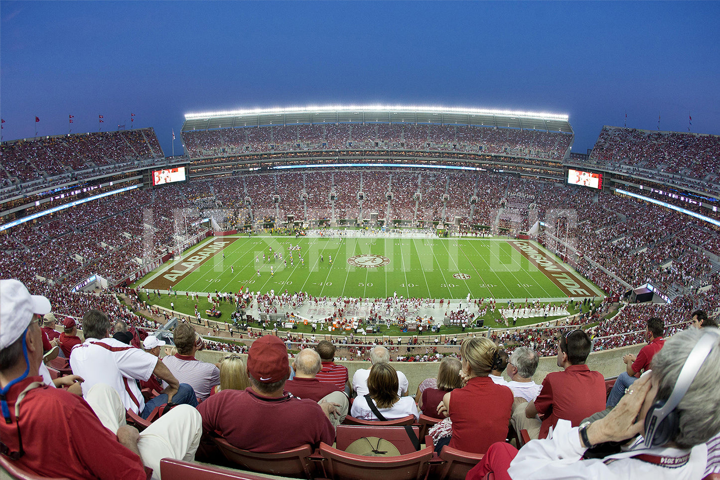 Bryant–Denny Stadium Football Stadium at Night Wall Mural