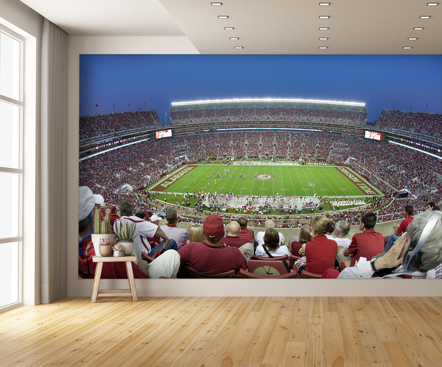 Bryant–Denny Stadium Football Stadium at Night Wall Mural