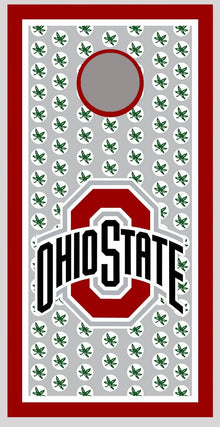 OSU Buckeye Leaves Design Cornhole Board Decal Wraps - 150709