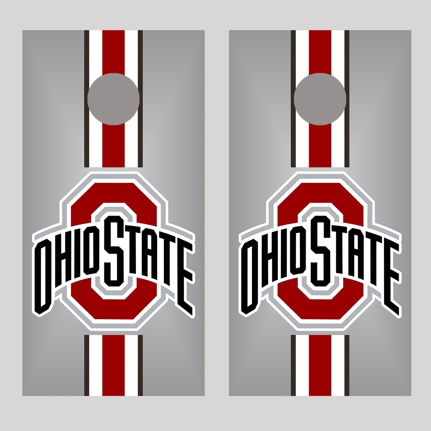 OSU Gray Red Stripe Design Cornhole Board Decal Wraps