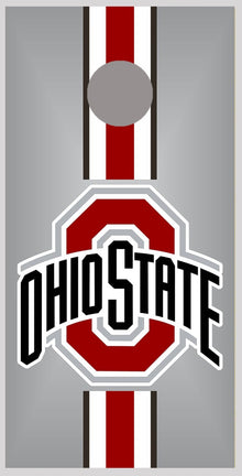 OSU Gray Red Stripe Design Cornhole Board Decal Wraps