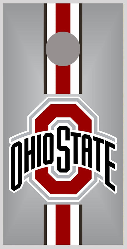 OSU Gray Red Stripe Design Cornhole Board Decal Wraps