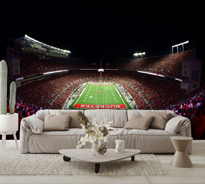 Ohio State Wall Decor Football Stadium Night Wall Mural living room couch