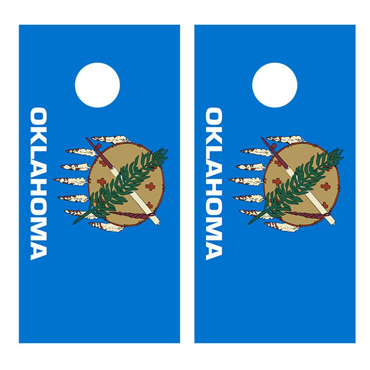 Flag of Oklahoma Cornhole Board Decal Wraps