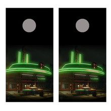 Old Gas Station Cornhole Board Decal Wraps