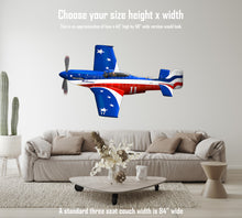 P51 Mustang Miss America Flying Cartoon Airplane Art Wall Decal