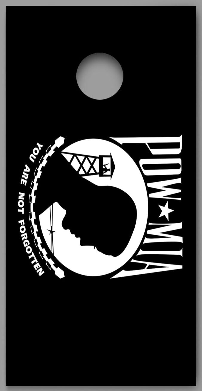 POW MIA Flag Design Cornhole Board Decal Wraps
