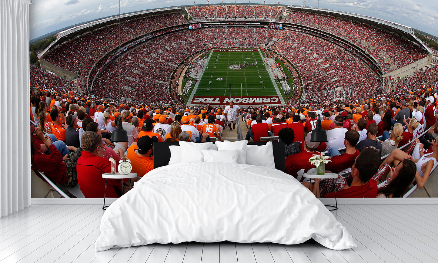 Fisheye View of Bryant–Denny Stadium Football Stadium Wall Mural