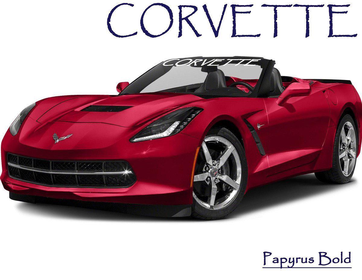 Windshield Decal "CORVETTE" Banner Visor Sticker Choose Your Font - Let's Print Big