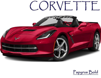 Windshield Decal "CORVETTE" Banner Visor Sticker Choose Your Font - Let's Print Big