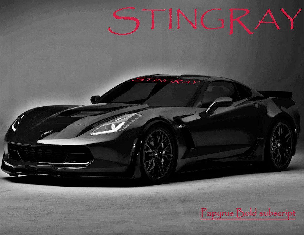 Windshield Decal "STINGRAY" Corvette Banner Visor Sticker Choose your font - Let's Print Big