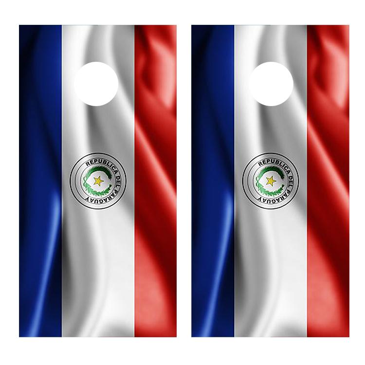 Flag of Paraguay Cornhole Board Decal Wraps