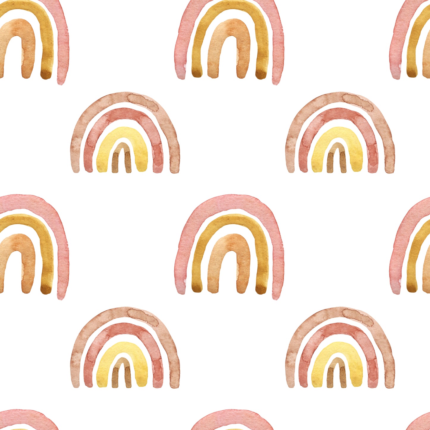 Pastel Pink and Yellow Rainbows Wall Mural