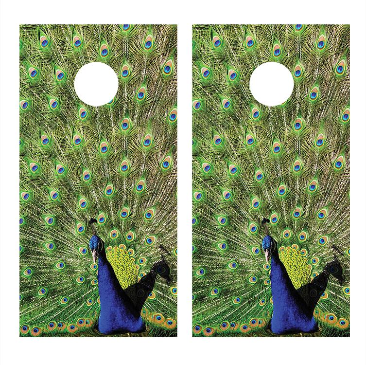 Peacock Cornhole Board Decals  Bean Bag Toss