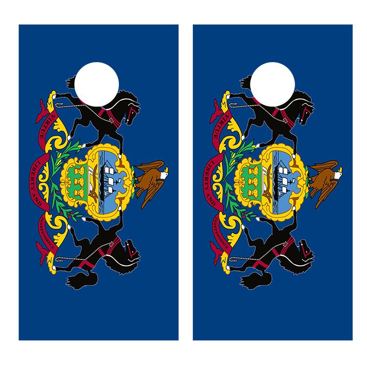 Flag of Pennsylvania Cornhole Board Decal Wraps