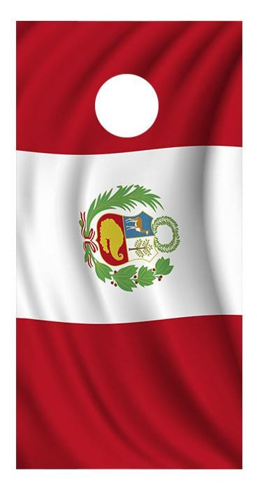 Flag of Peru Cornhole Board Decal Wraps