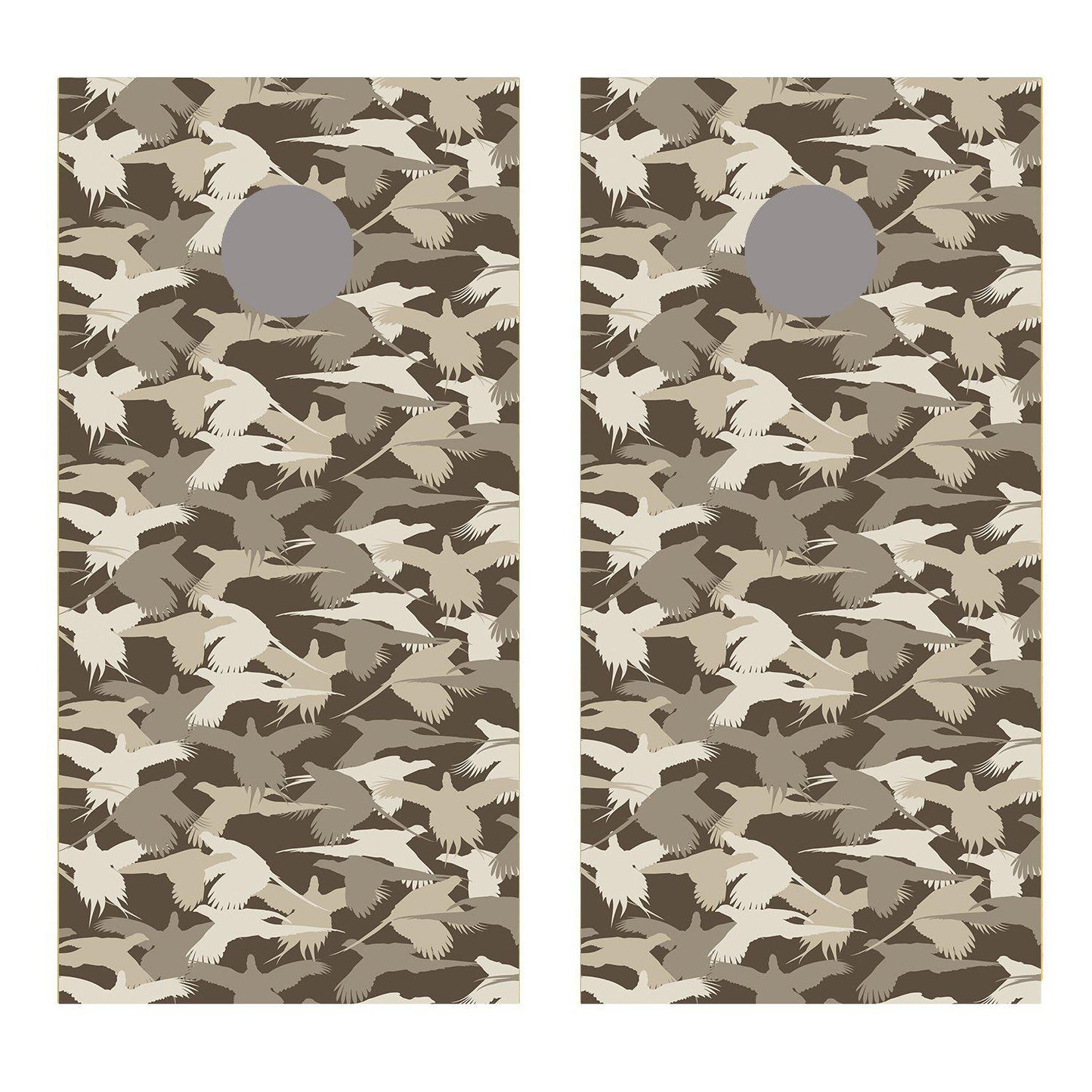 Pheasant Silhouette Desert Camo Cornhole Board Decal Wraps