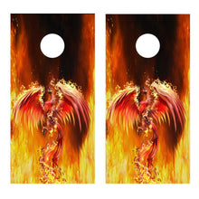 Flaming Phoenix Fire Corn Hole Decal Wrap Board Sticker - Let's Print Big
