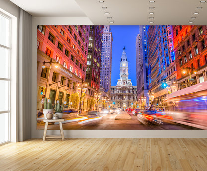 Philadelphia Pennsylvania on Broad Street Wall Mural