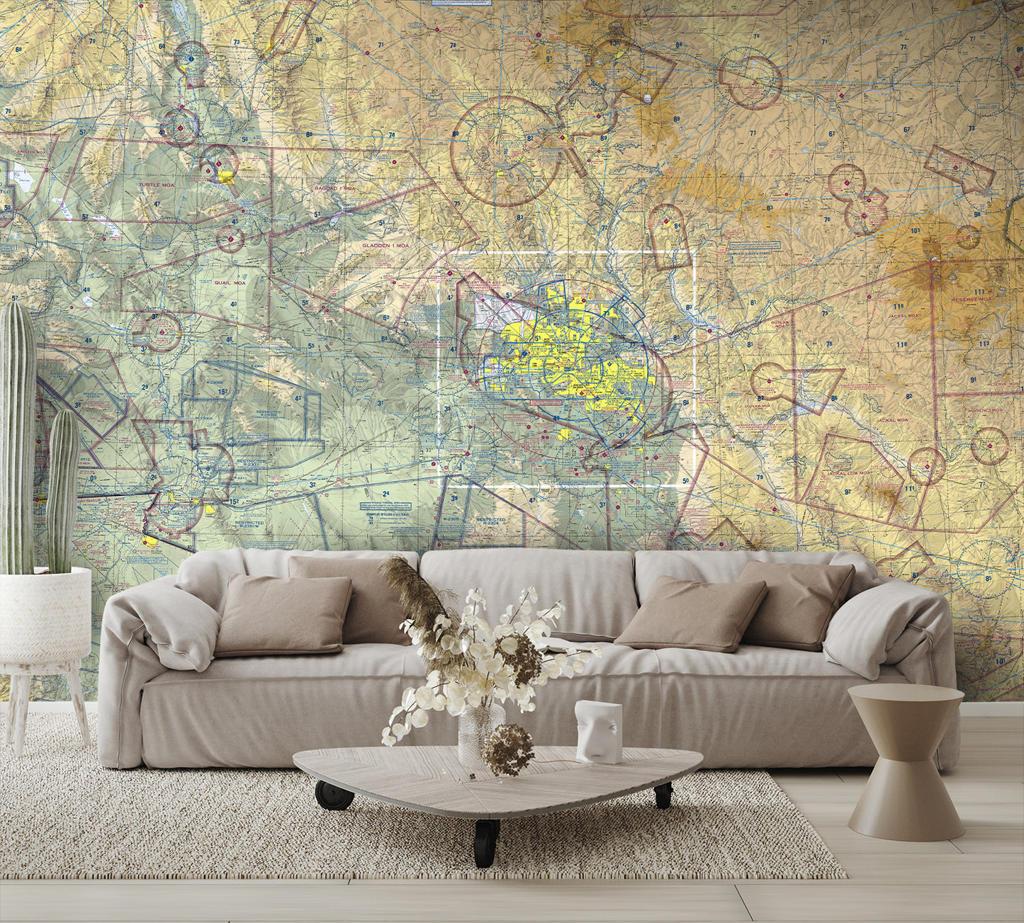Aeronautical Chart Phoenix Wall Mural