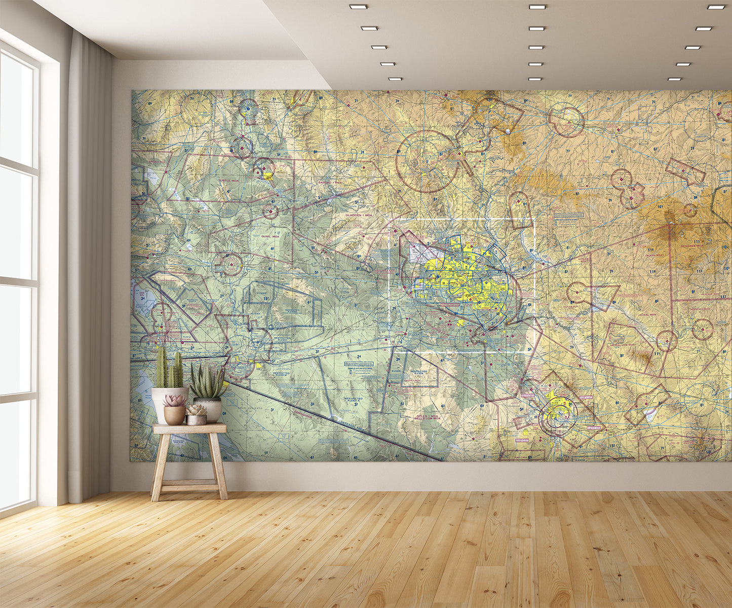 Aeronautical Chart Phoenix Wall Mural