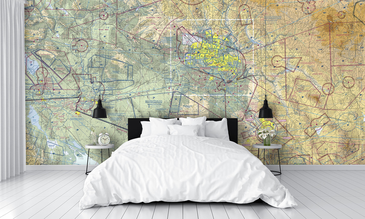 Aeronautical Chart Phoenix Wall Mural
