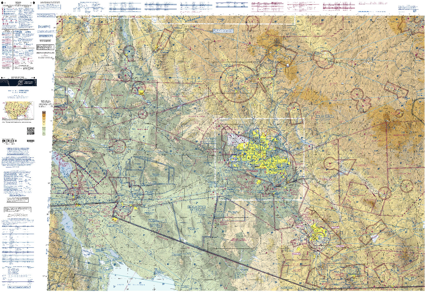 Aeronautical Chart Phoenix With Complete Legend Wall Mural
