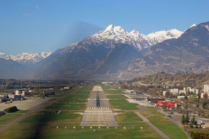 Pilots View Landing Airport Runway Wall Mural