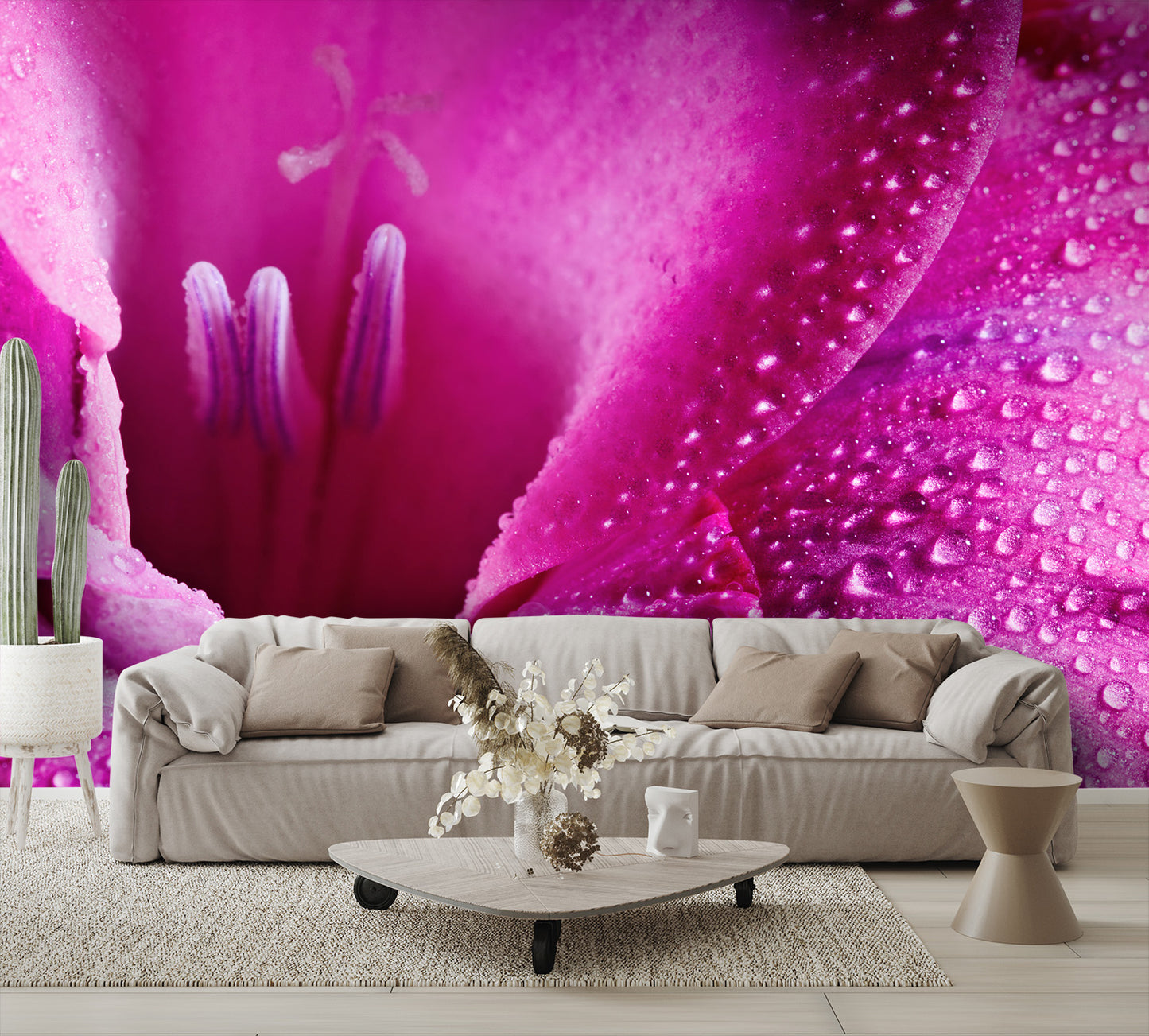 Pink Flower Wall Mural