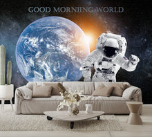 Outer Space Earth Sun Astronaut Wall Mural