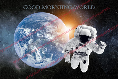 Outer Space Earth Sun Astronaut Wall Mural